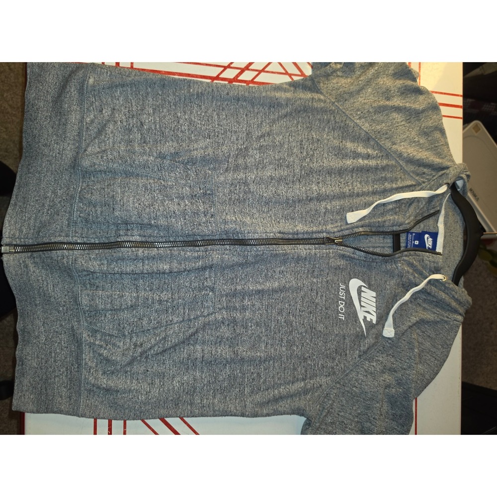 Nike Sportswear Gym Vintage Full Zip Hoodie Heather Gray 883729-091 Mens M